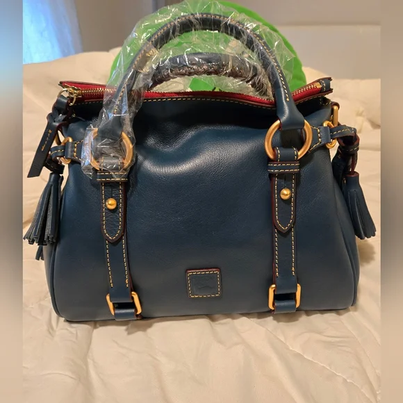 Dooney & Bourke Denim Florentine  Leather Satchel - Small NWT - Picture 2 of 6